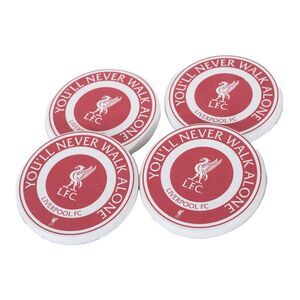 Liverpool FC Ceramic Coaster Set (Pack of 4) / Red/White